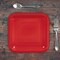 24 Count Red Square Paper Dessert Plates for Party Wedding Baby Shower Event Use 7"